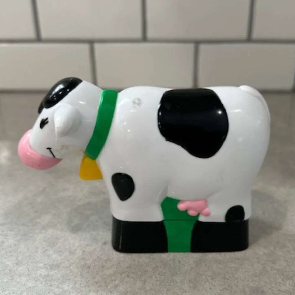 Mega Bloks First Builder Diary Cow Replacement Black and White with Bell